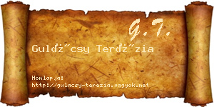 Gulácsy Terézia névjegykártya
