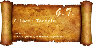 Gulácsy Terézia névjegykártya